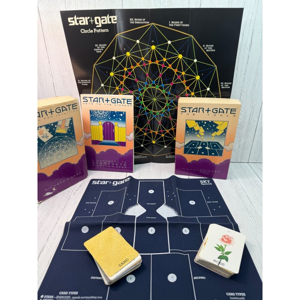 Star+Gate Tools Intuitions Richard Geer 96 Cards Handbook Mat Vtg COMPLETE